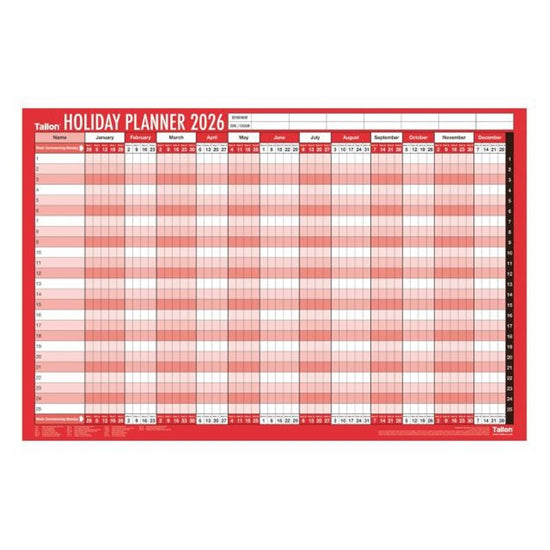 Calendar Staff Holiday Planner Red & Black 2027