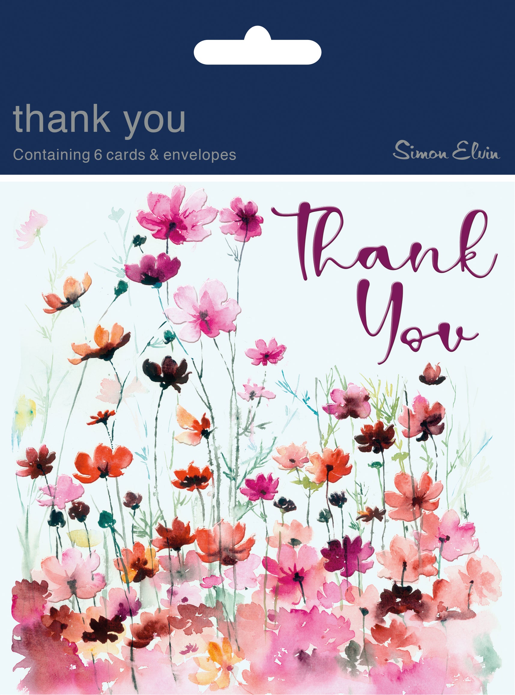Simon Elvin Thank You Card Floral 6pk