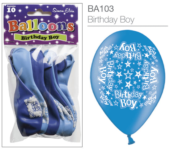 Birthday Boy 9" Latex Balloons 10pk