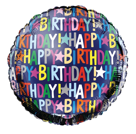 Happy Birthday 18" Words Foil Balloon