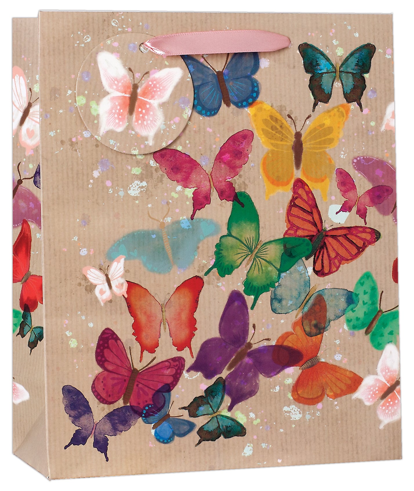 Simon Elvin Gift Bag Kraft Butterflies Large 6pk