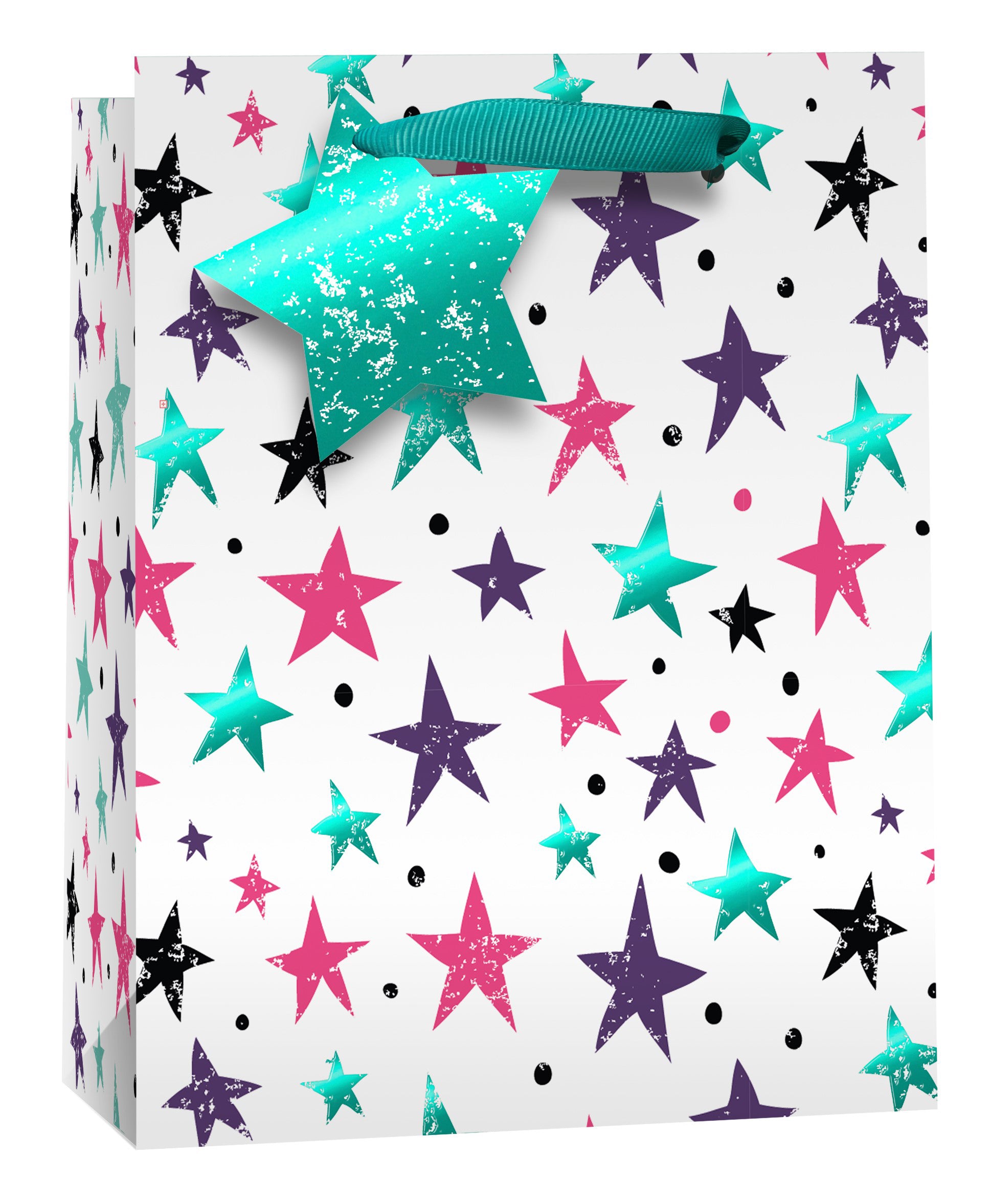 Simon Elvin Gift Bag Teal Stars Large 6pk