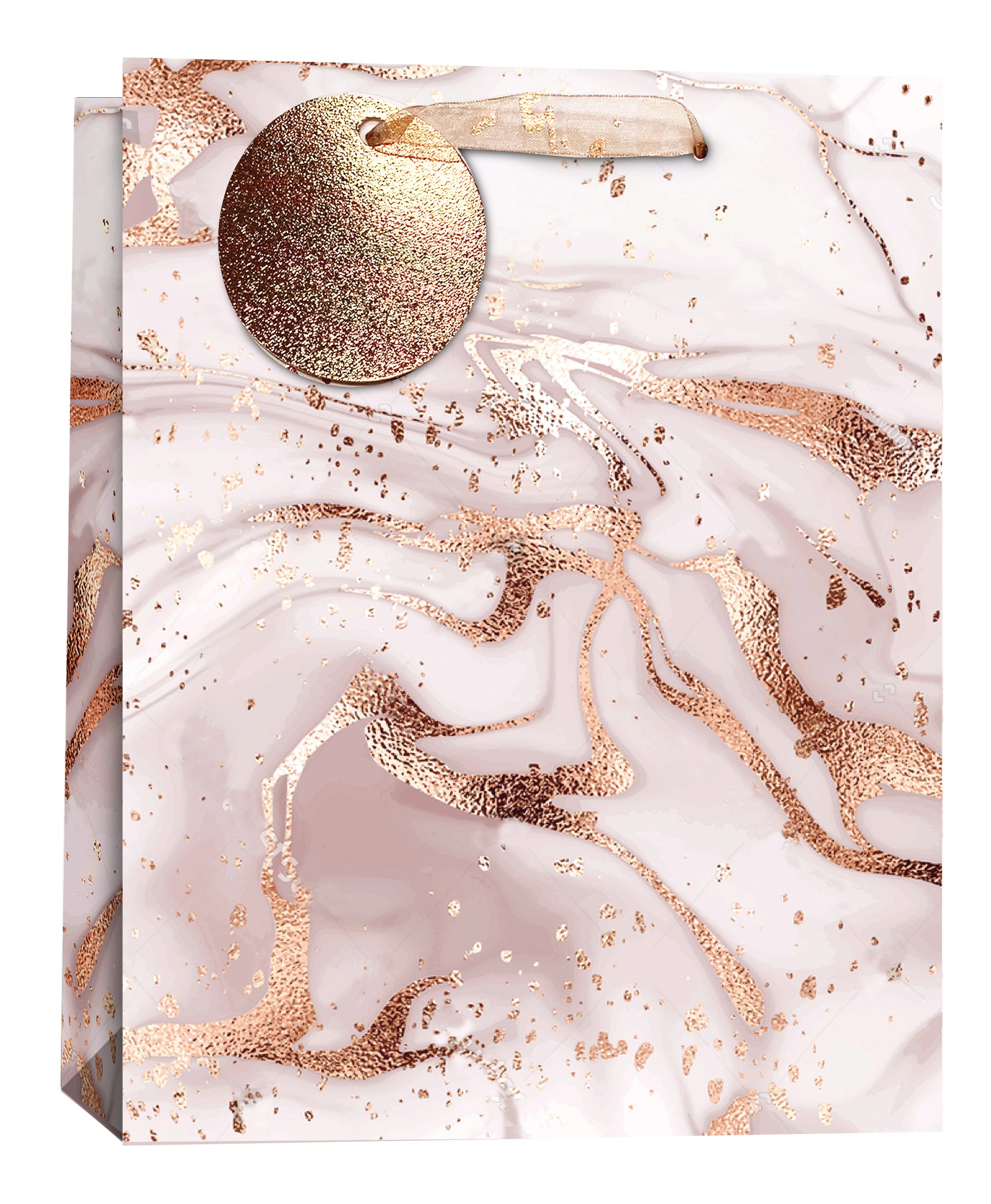 Simon Elvin Gift Bag Rose Gold Swirls Large 6pk