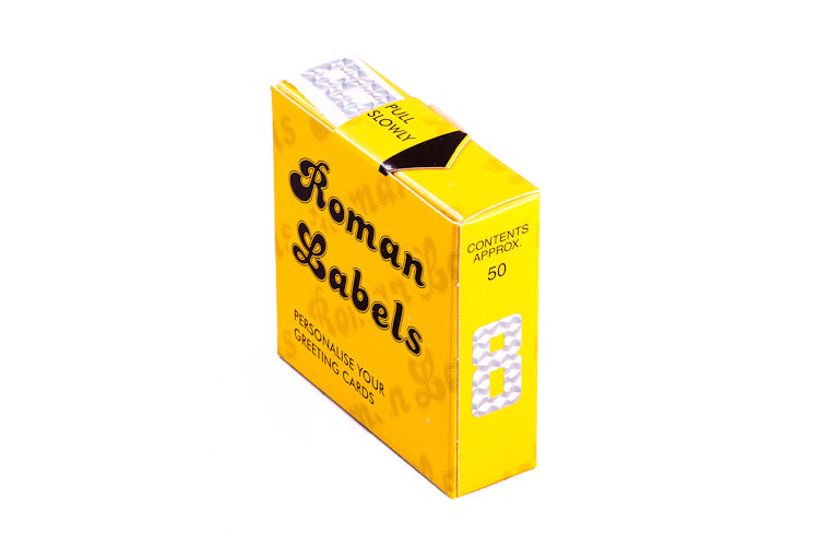 Roman Labels Silver Number 8 50pk