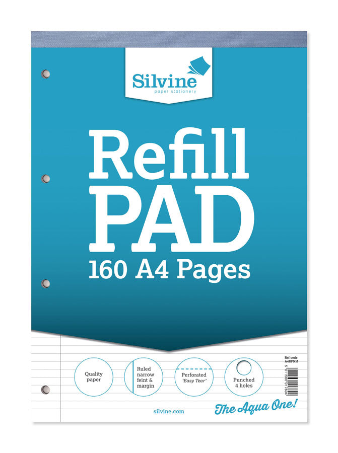 Refill Pad A4 Blue Ruled 80 Sheet 6pk