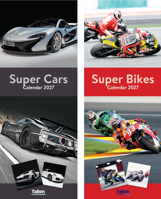 Calendar Super Slim Classic & Retro Cars 2027 24pk