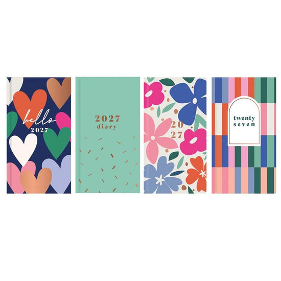 Diary Slim WTV Contemporary Assorted 2027 24pk