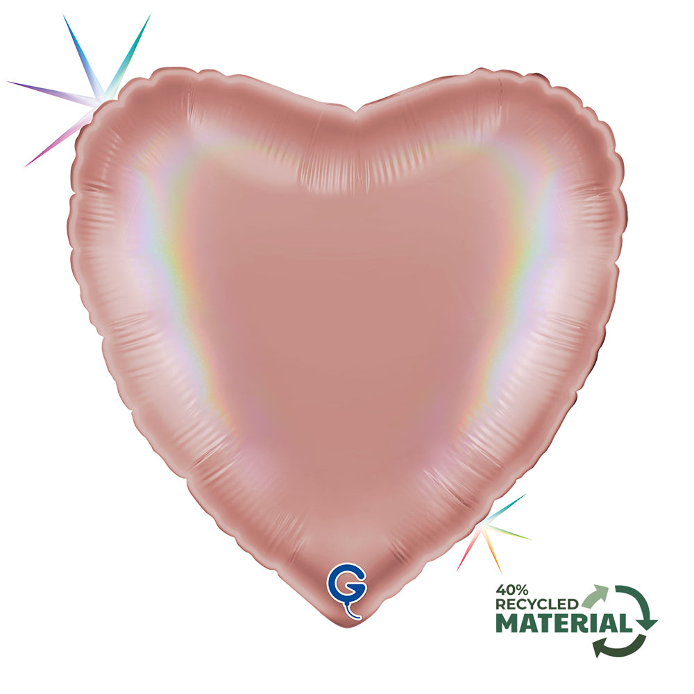 Grabo Platinum Rose Holo 18" Heart Foil Balloon