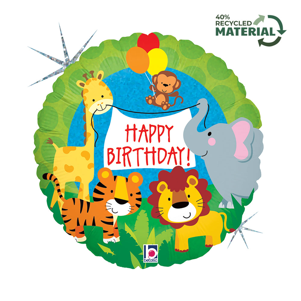 Grabo Jungle Animals Birthday 18" Foil Balloon