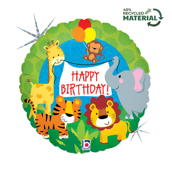 Grabo Jungle Animals Birthday 18" Foil Balloon