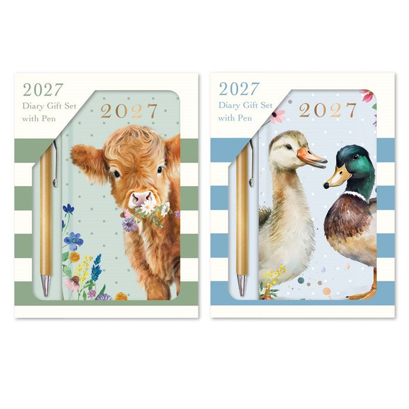 Diary Gift Set Slim WTV Animals 2027 12pk