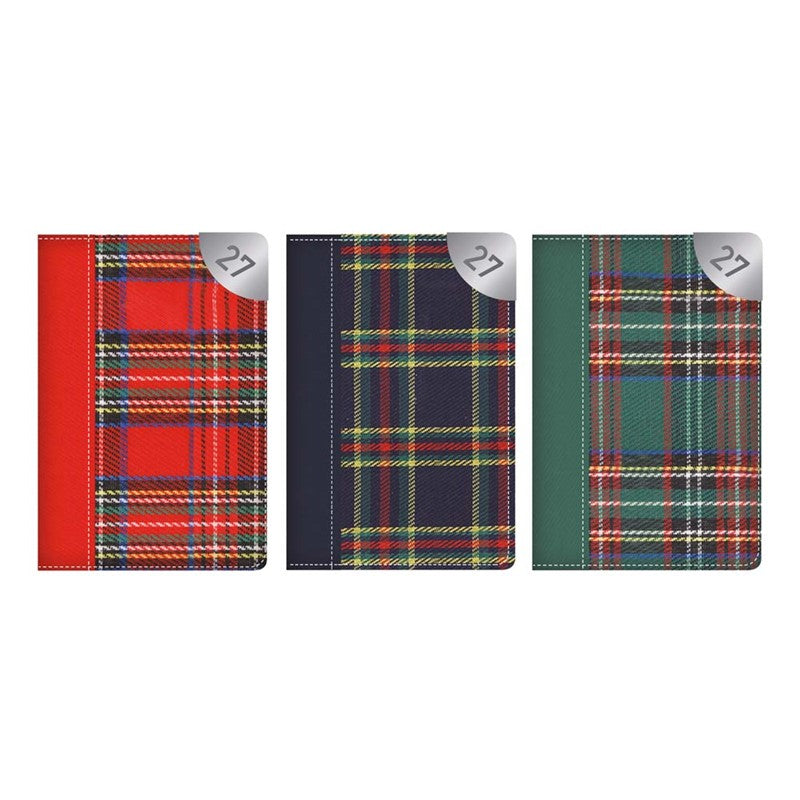 Diary Pocket WTV Tartan Fabric 2027 18pk