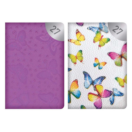 Diary Pocket WTV Fabric Butterfly 2027 18pk