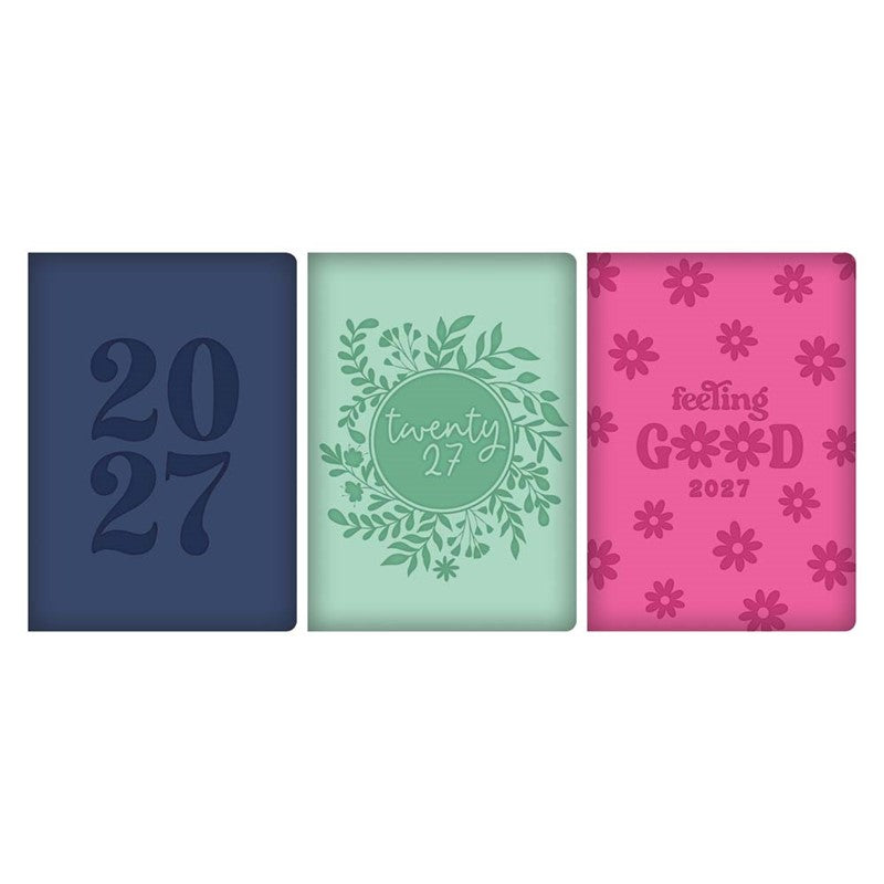 Diary A5 WTV Bright Embossed PU 2027 12pk