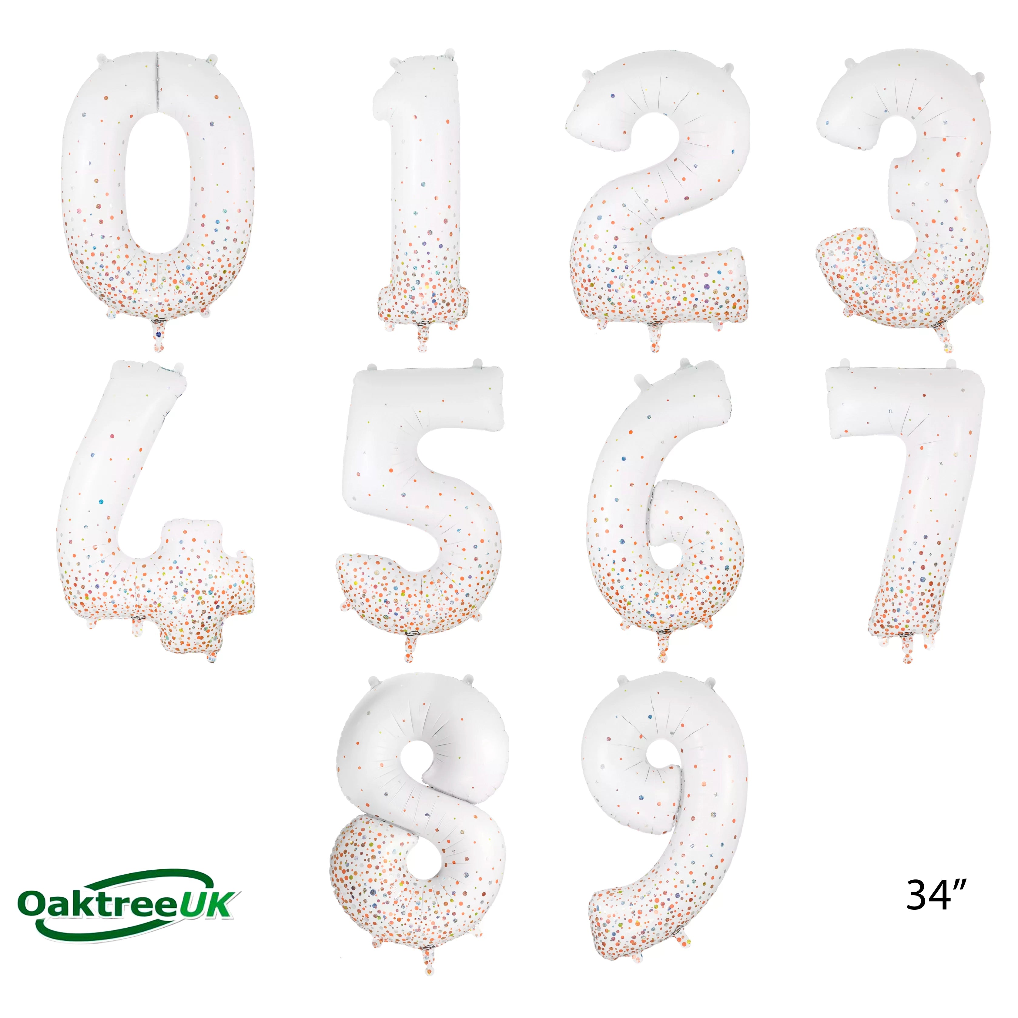 Oaktree Foil Balloon Fizz Rose Gold 34" Numbers 0 - 9