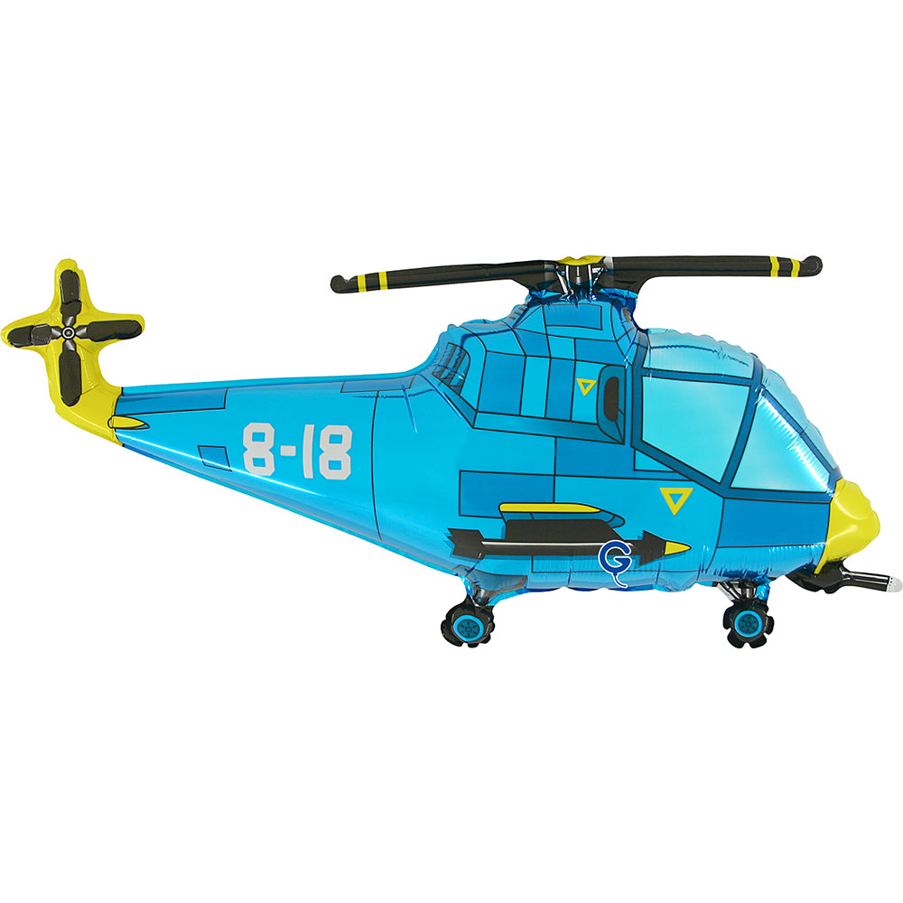 Grabo Blue Helicopter 40" Foil Balloon