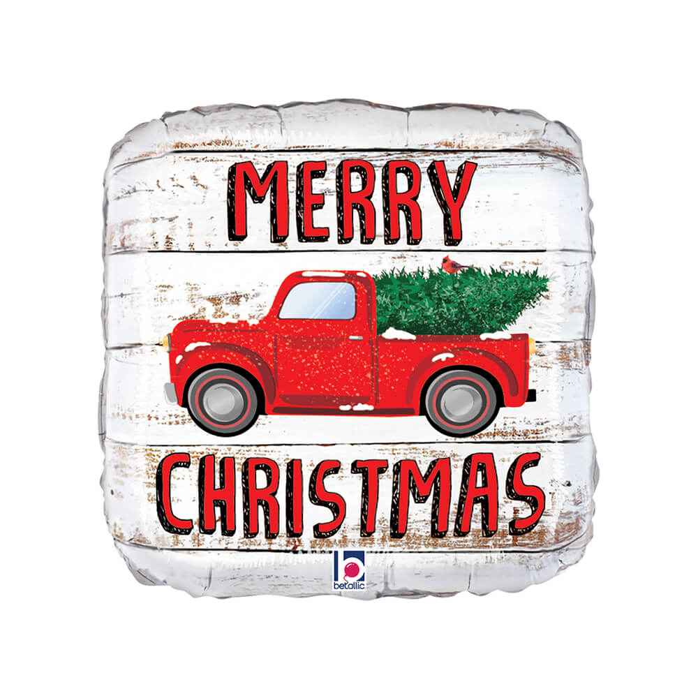Grabo Merry Christmas Truck 18" Foil Balloon