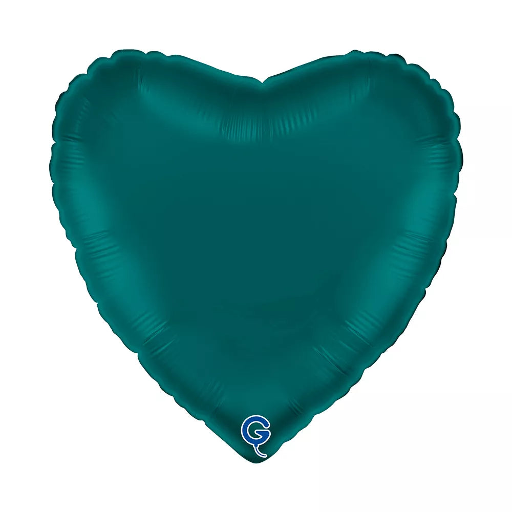 Grabo Satin Emerald Green 18" Heart Foil Balloon