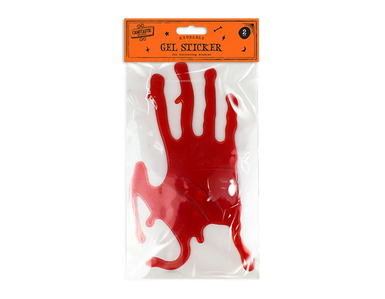 Bloody Hands Halloween Gel Stickers 2pk