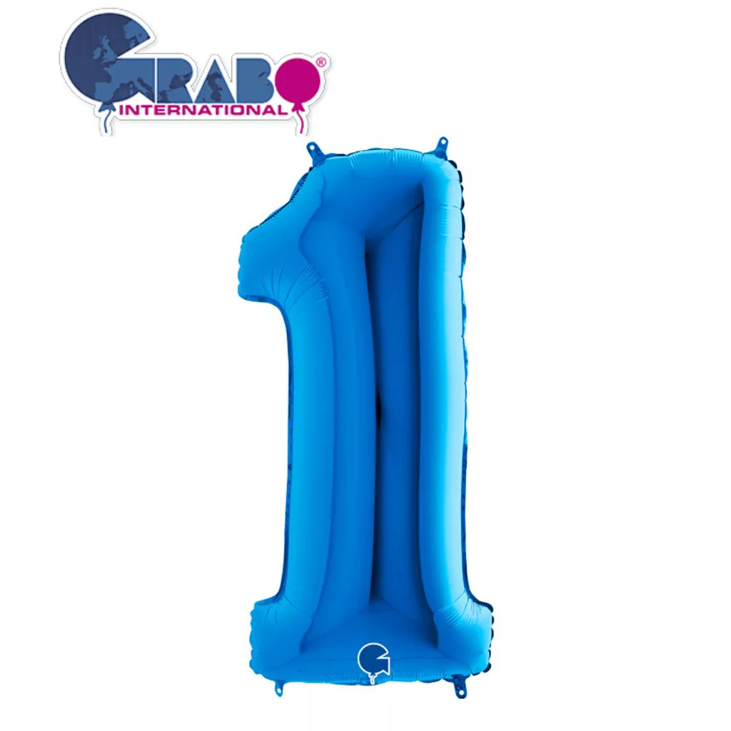 Grabo Foil Balloon Blue 40" Number 1