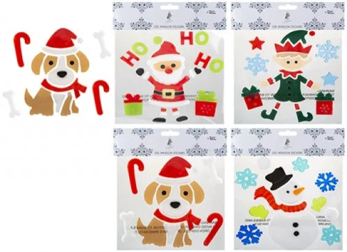 Christmas Gel Window Stickers 20x20cm 24pk