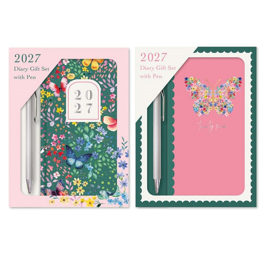 Diary Gift Set Slim WTV Butterfly 2027 12pk