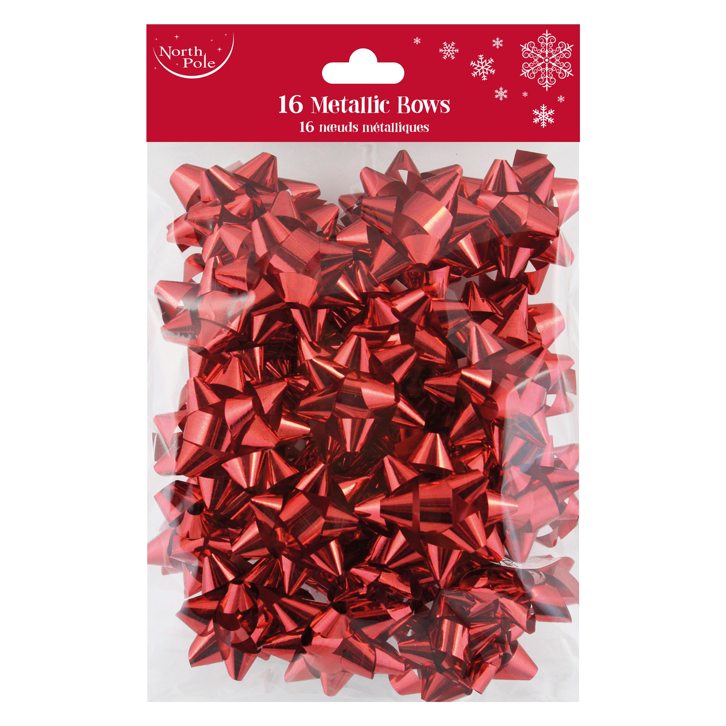 Eurowrap 16 Pack Bows Metallic Red