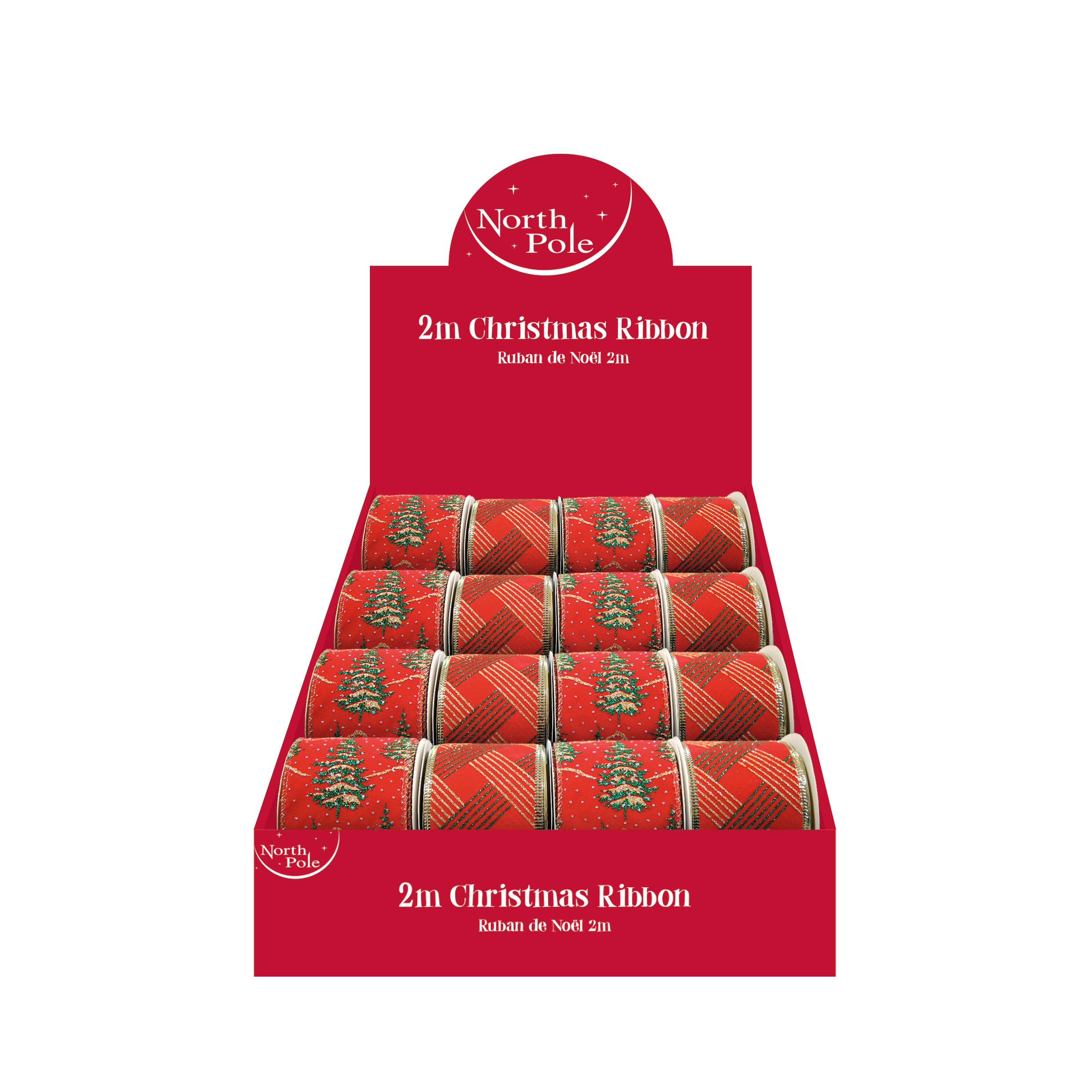 Eurowrap 24 Pack Ribbon Velvet Glitter 2m