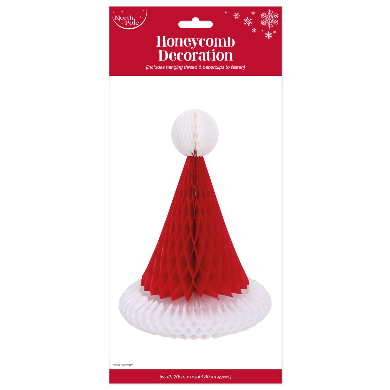 Decoration Santa Hat Honeycomb 13 x 20cm