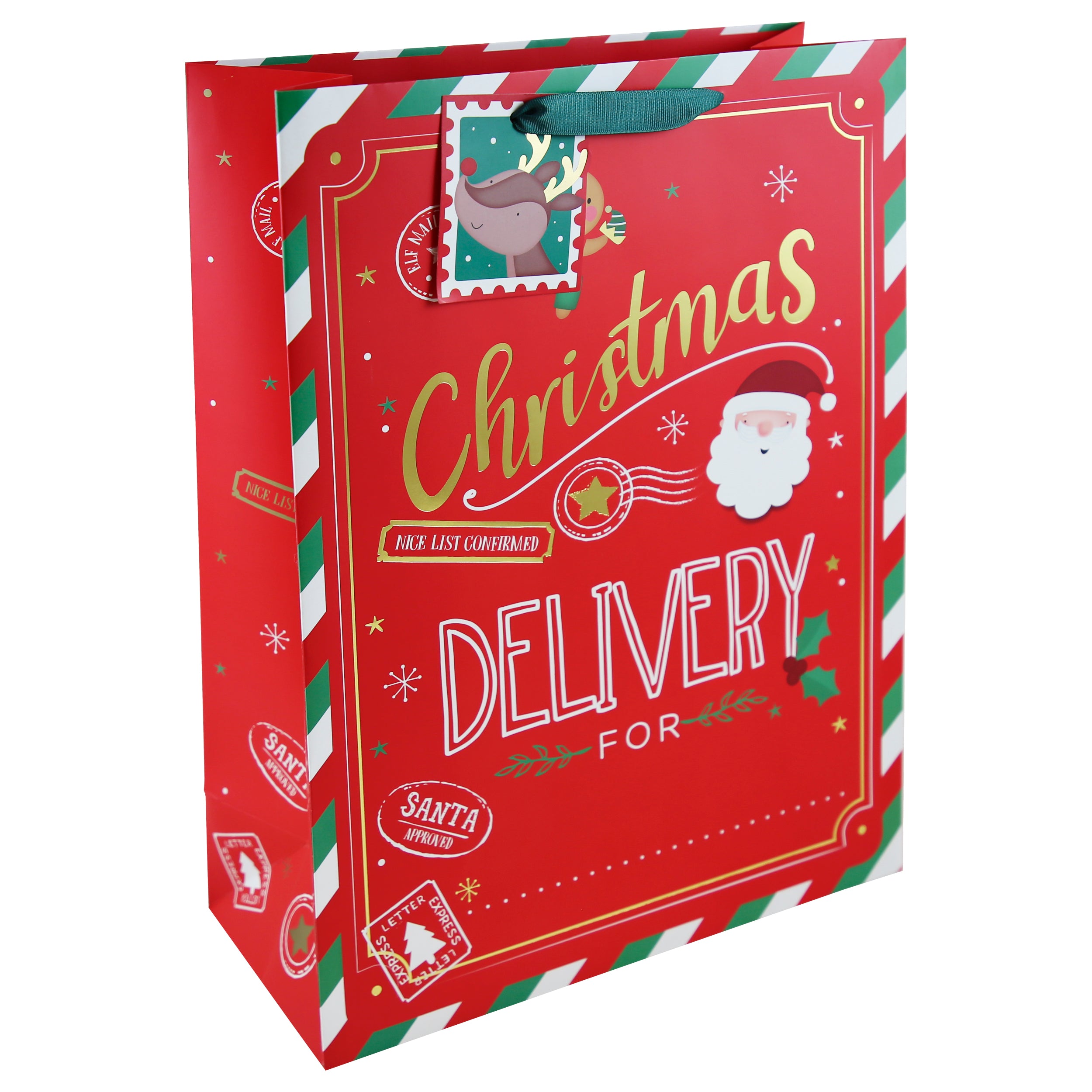 12pk Gift Bag Xmas Personalised Extra Large