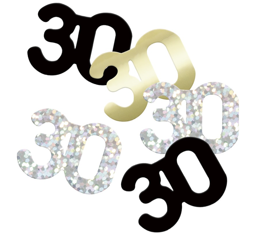 Unique Confetti Black Glitz Age 30 14g