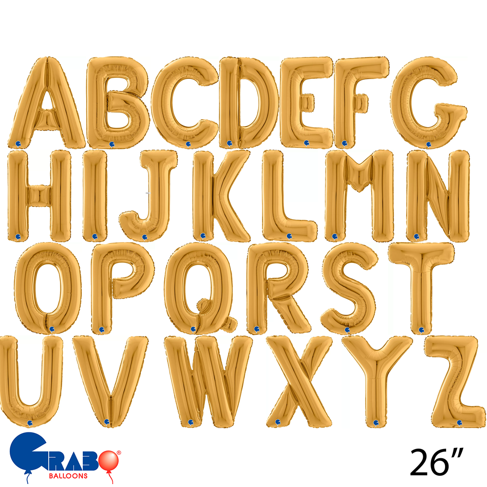 Grabo Foil Balloon Gold 26" Letters A - Z