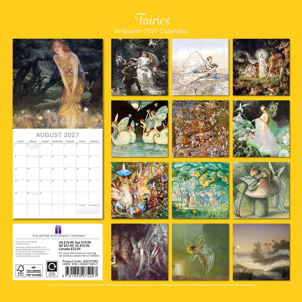 Gifted Stationery Calendar Fairies 2027