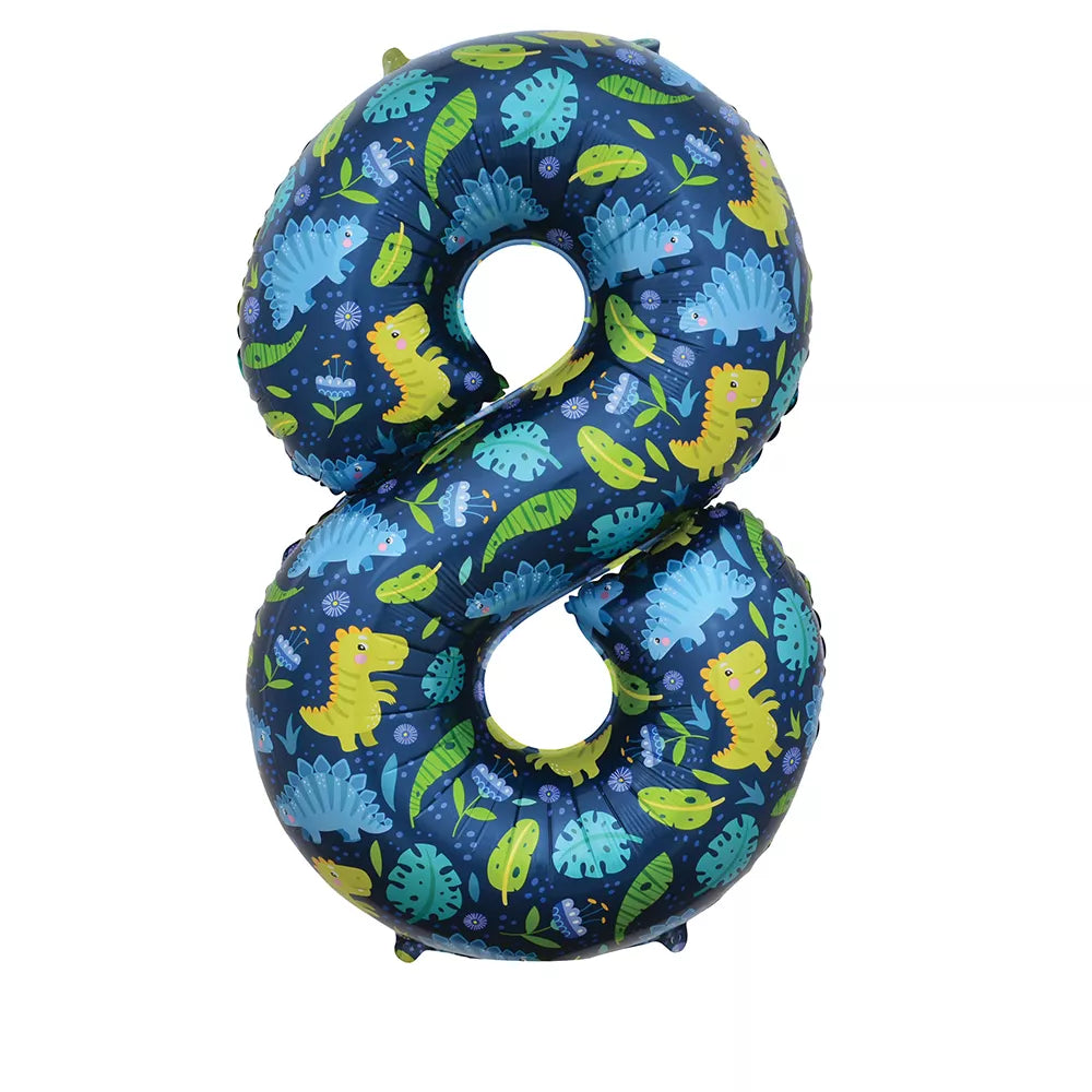 Sensations Foil Balloon Dinosaurs 34" Number 8