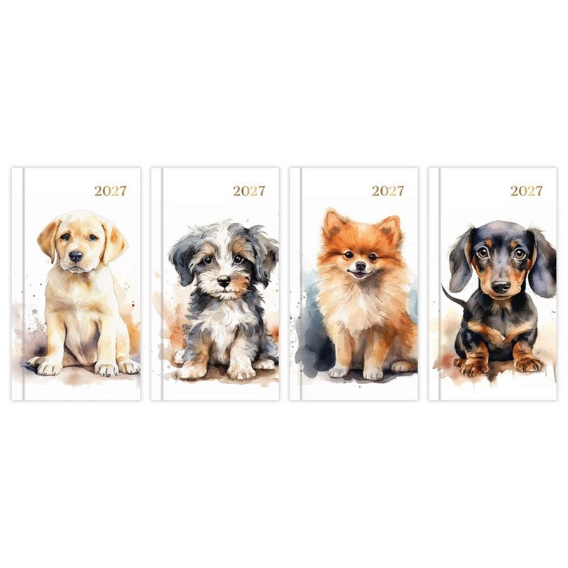 Diary Slim WTV Watercolour Dogs 2027 24pk
