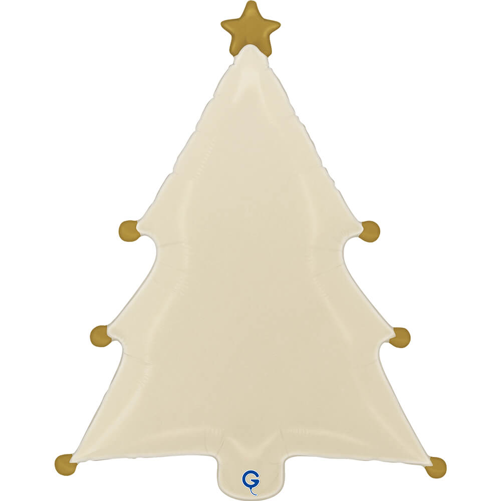 Grabo Foil Balloon Christmas Tree Cream 27"
