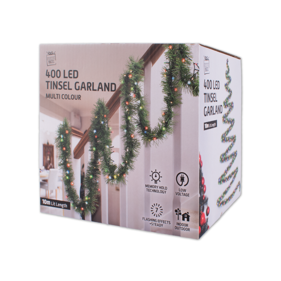 Pre-Lit Garland Multicolour 10m