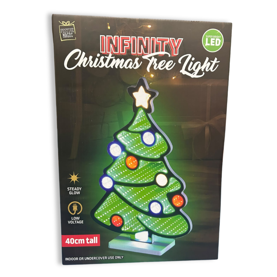 Uncle Bills LED infinity light tree, 40cm seasonal decoration with glowing branch design