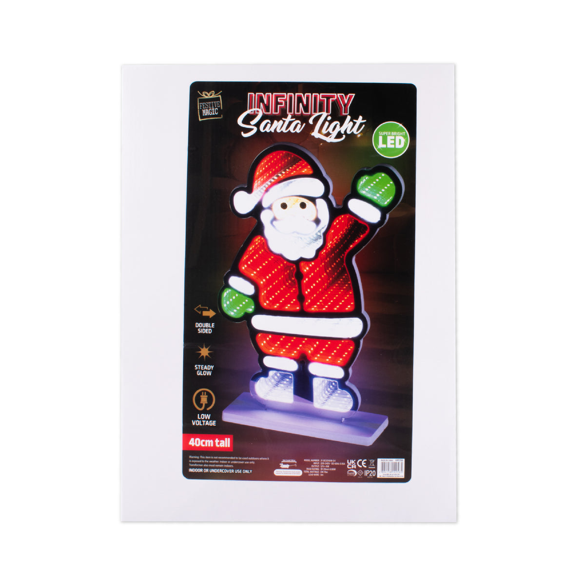 LED Infinity Light Santa 40cm