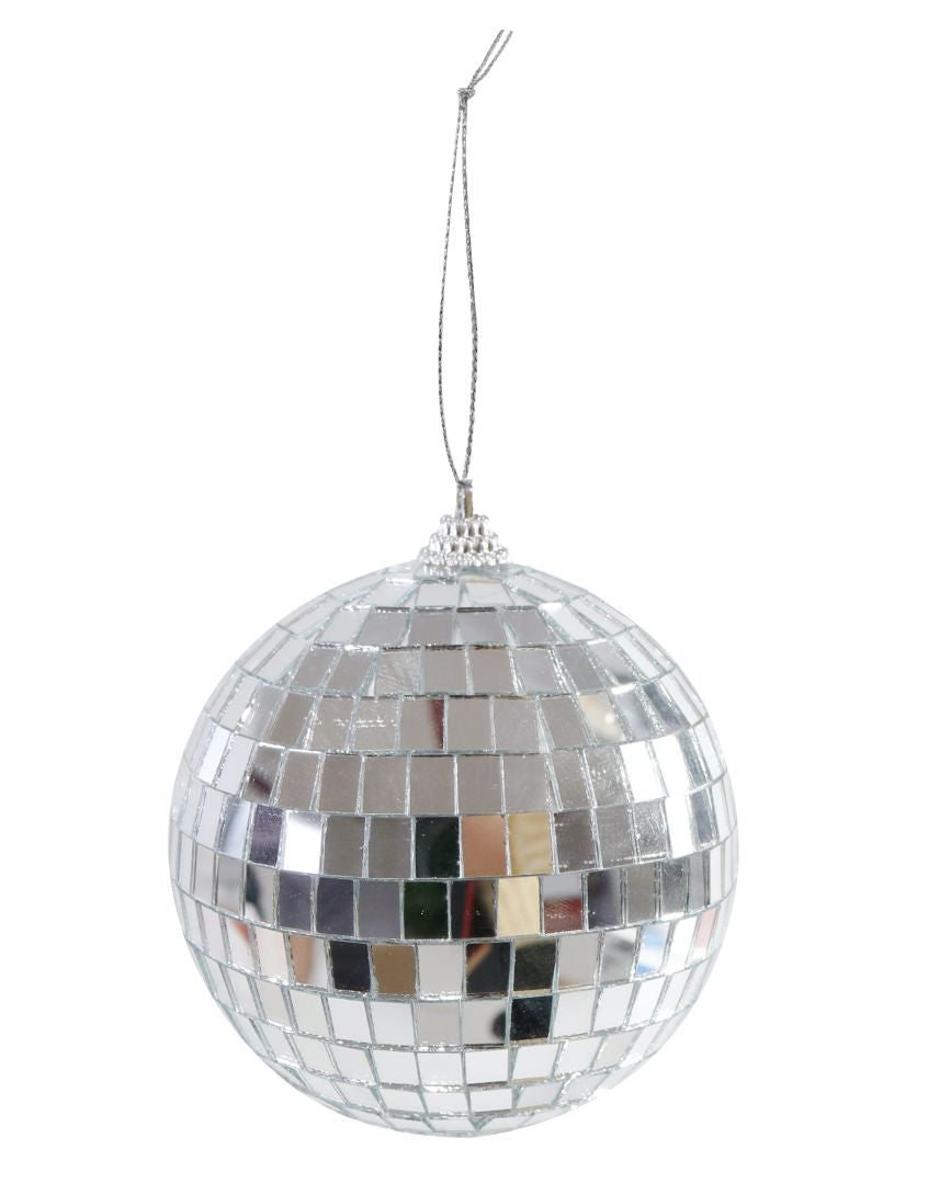 Disco Bauble Silver 10cm