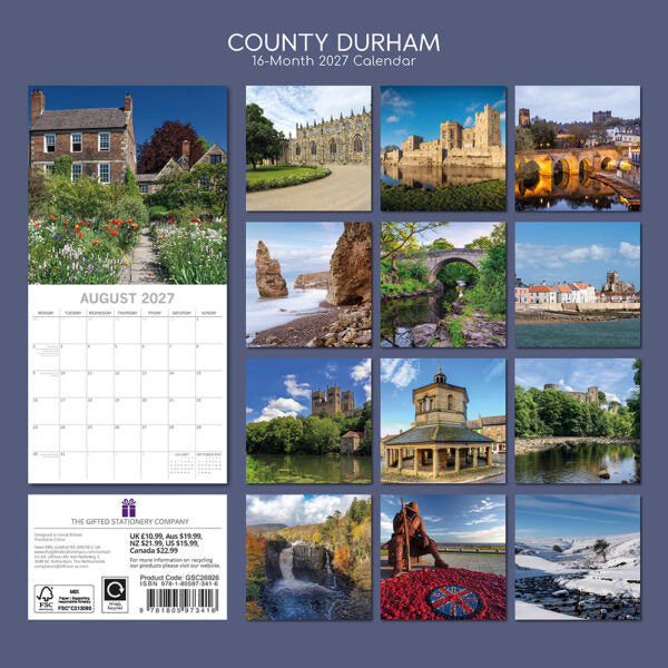 Gifted Stationery Calendar Country Durham 2027