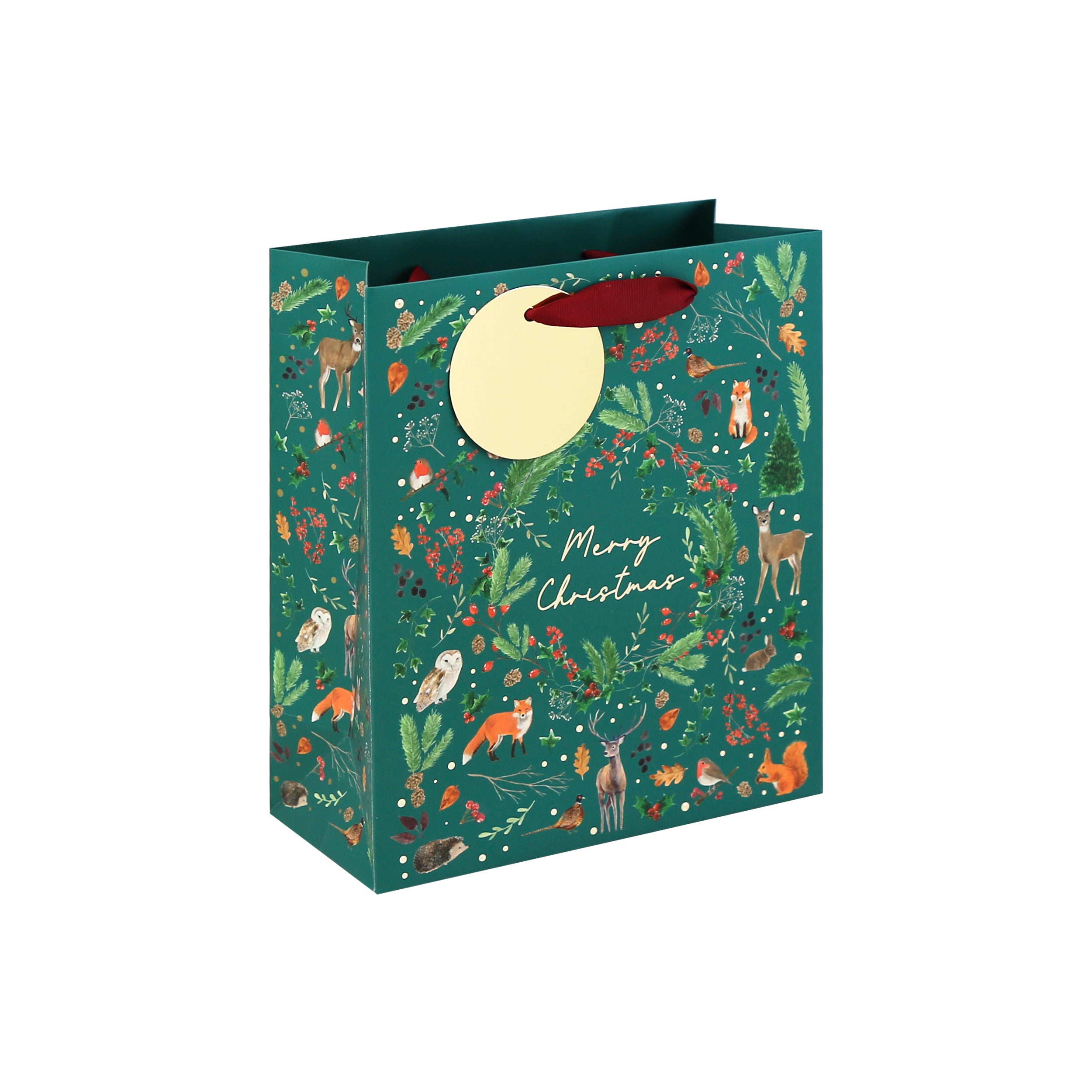 Christmas Woodland Gift Bag Medium 12pk