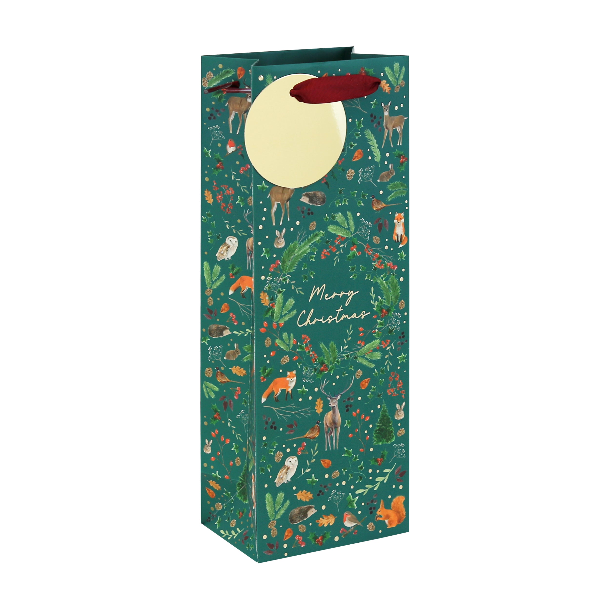Christmas Woodland Gift Bag Bottle 12pk