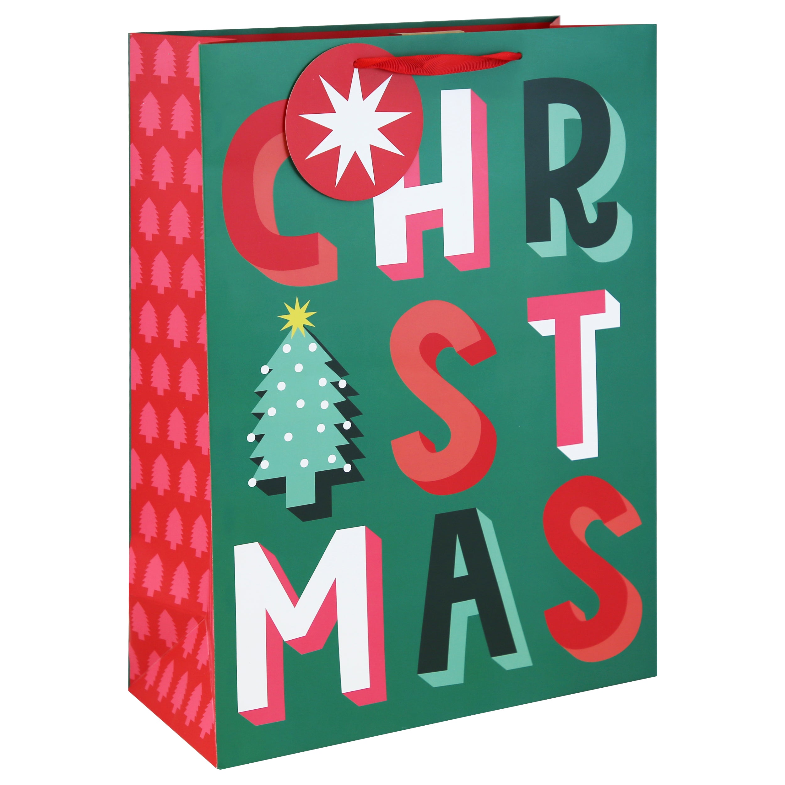 Merry Christmas Brights Gift Bag Extra Large 12pk