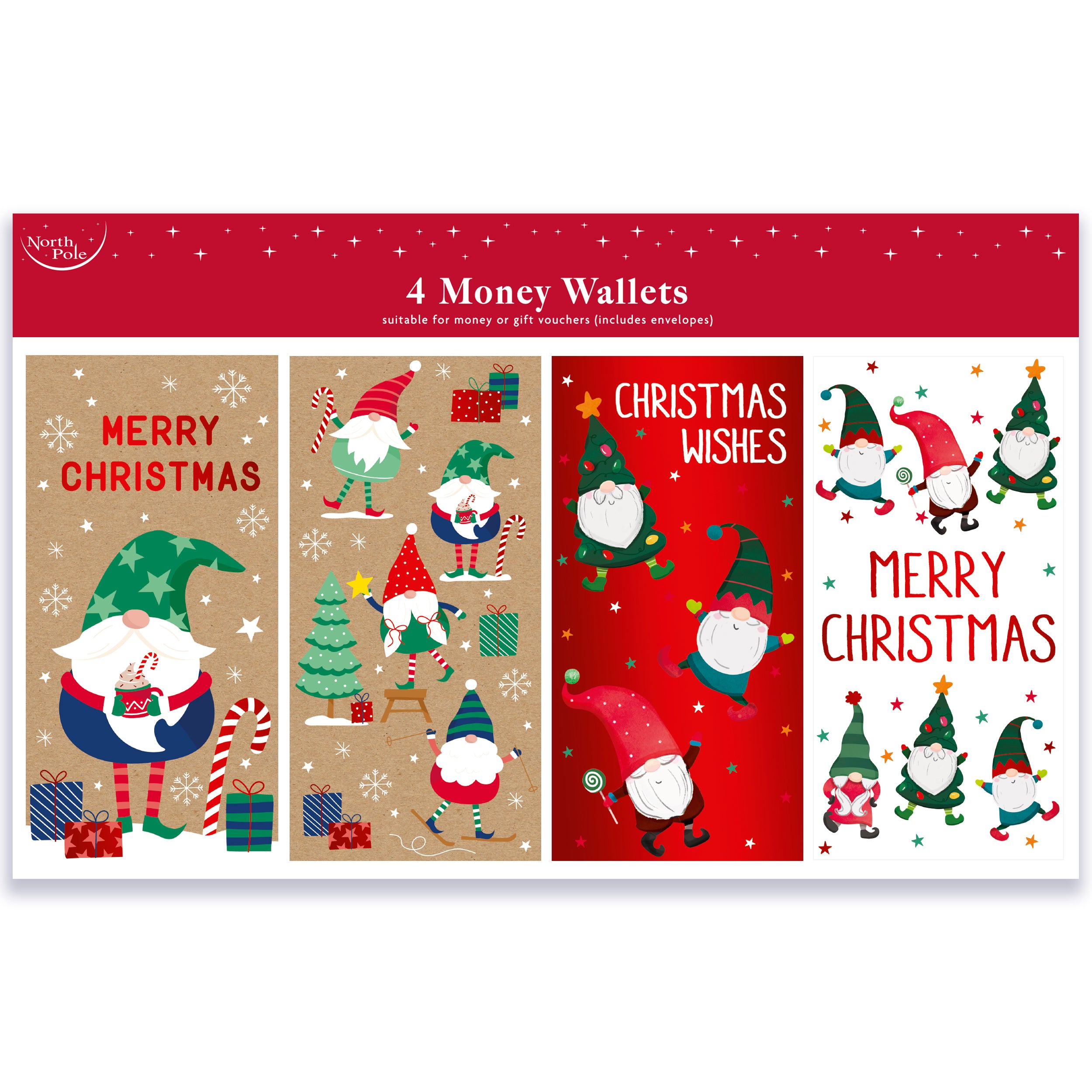 Christmas Money Wallet Gonk 4pk
