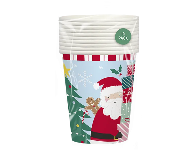 Christmas Kids Paper Cups 270ml 10pk