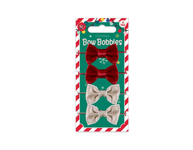 Christmas Bow Bobbles 4pk