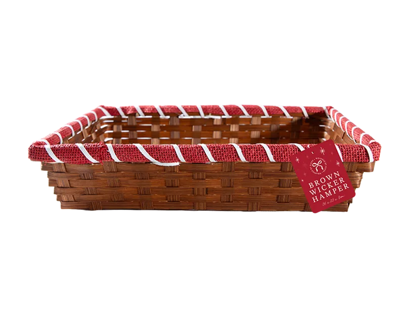 Wicker Basket W/Scarf 28x18x12cm (Colour May Vary)