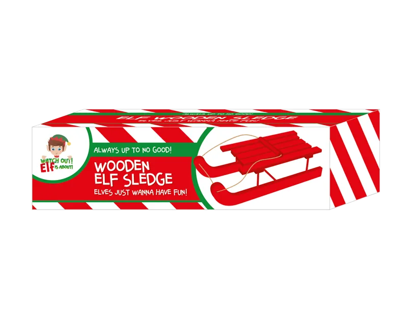 Wooden Elf Sleigh 18x8x5cm