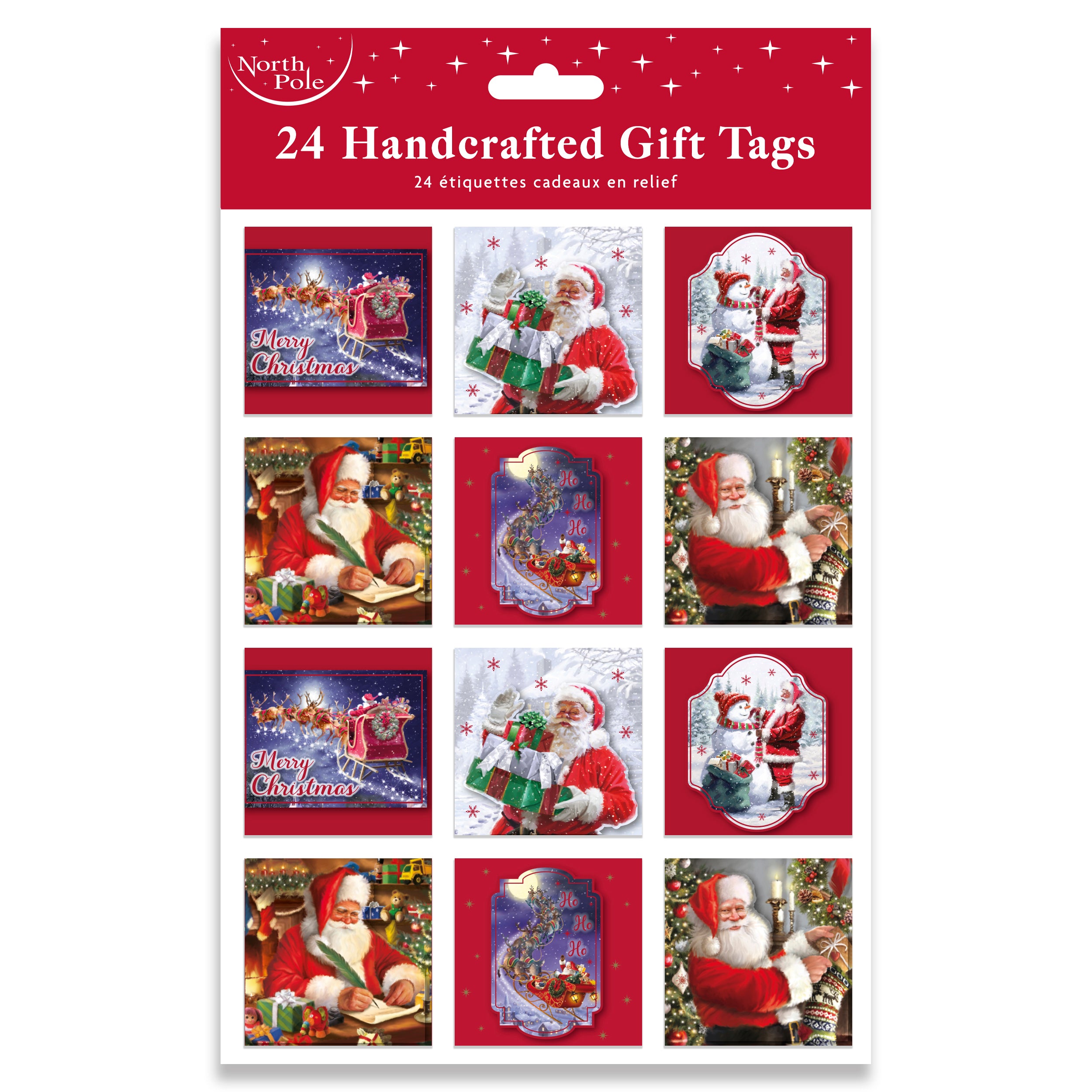 Gift Tags Traditional Santa 24pk